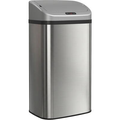HOMCOM 48L Stainless Steel Sensor Bin - Silver-Tone HOMCOM 48L Stainless Steel Sensor Bin - Silver-Tone