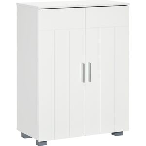 kleankin Modern Free Standing Bathroom Linen Cabinet, Storage Cupboard with 3 Tier Shelves, White.