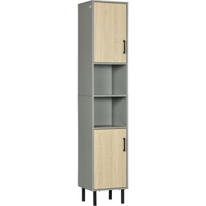 kleankin Free Standing Bathroom Cabinets, Tall Bathroom Cabinet with Door and Adjustable Shelves, 31.4x30x165cm