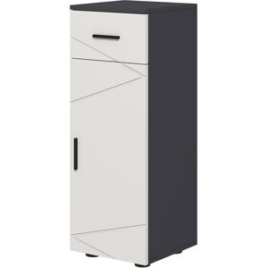 Kleankin Narrow Bathroom Cabinet, Slim Storage Unit with Drawer, Door, Adjustable Shelf, Soft Close, Grey