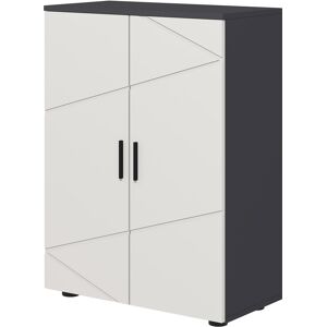 Kleankin Bathroom Storage Cabinet, Compact 2-Door Cupboard with Adjustable Shelves & Soft Close, Grey