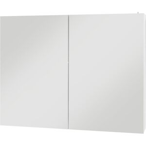 Kleankin Illuminated Bathroom Mirror Cabinet, Wall Storage Cupboard with USB Charge, Adjustable Shelf, 90x15x70cm, White