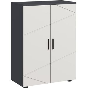 Kleankin Bathroom Storage Cabinet, Compact 2-Door Cupboard with Adjustable Shelves & Soft Close, Grey Aosom UK