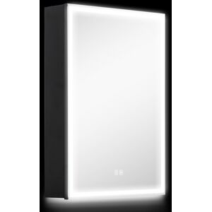 HOMCOM Bathroom Mirror Cabinet with LED Lights and Shaver Socket, 500 x 700 mm Wall Mounted Bathroom Cabinet with Mirror, Demister Pad, Black HOMCOM Bathroom Mirror Cabinet with LED Lights and Shaver Socket, 500 x 700 mm Wall Mounted Bathroom Cabinet with Mirror, Demister Pad, Black