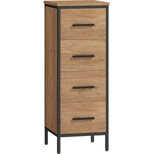 Homcom Narrow Bathroom Storage Cabinet - Oak & Steel Homcom Narrow Bathroom Storage Cabinet - Oak & Steel