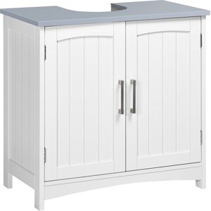 kleankin Compact Vanity Unit: Double-Door Undersink Cabinet with Adjustable Shelves, Pedestal Style for Bathroom Storage, White Aosom UK kleankin Compact Vanity Unit: Double-Door Undersink Cabinet with Adjustable Shelves, Pedestal Style for Bathroom Storage, White Aosom UK