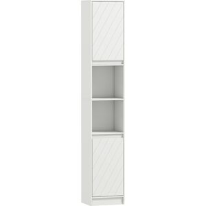HOMCOM Narrow Bathroom Cabinet, Slim Bathroom Storage Unit with Open Compartment, Freestanding Storage Cupboard with Adjustable Shelves for Small Spaces, 30 x 24 x 170 cm, White HOMCOM Narrow Bathroom Cabinet, Slim Bathroom Storage Unit with Open Compartment, Freestanding Storage Cupboard with Adjustable Shelves for Small Spaces, 30 x 24 x 170 cm, White