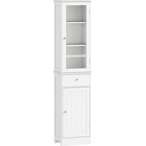 kleankin Bathroom Storage Cabinet with 3-tier Shelf Drawer Door, Floor Cabinet Free Standing Tall Slim Side Organizer Shelves, White Aosom UK kleankin Bathroom Storage Cabinet with 3-tier Shelf Drawer Door, Floor Cabinet Free Standing Tall Slim Side Organizer Shelves, White Aosom UK