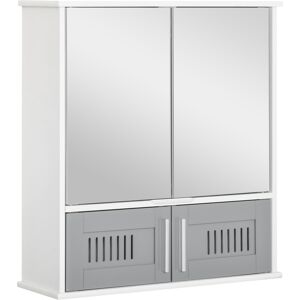 kleankin Wall-Mounted Bathroom Cabinet: Double Door Storage with Adjustable Shelf, Space-Saving Grey Organiser Aosom UK kleankin Wall-Mounted Bathroom Cabinet: Double Door Storage with Adjustable Shelf, Space-Saving Grey Organiser Aosom UK