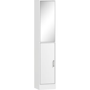 kleankin Tall Mirrored Free Standing Bathroom Cabinet, Storage Cupboard, Floor Standing Tallboy Unit with Adjustable Shelf, White Aosom UK kleankin Tall Mirrored Free Standing Bathroom Cabinet, Storage Cupboard, Floor Standing Tallboy Unit with Adjustable Shelf, White Aosom UK