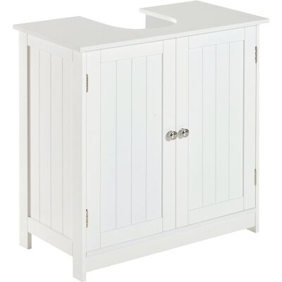 HOMCOM Under-Sink Vanity Unit: 2-Tier Bathroom Cabinet, Space-Saving Wooden Storage, Classic White Aosom UK HOMCOM Under-Sink Vanity Unit: 2-Tier Bathroom Cabinet, Space-Saving Wooden Storage, Classic White Aosom UK