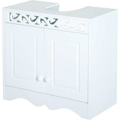 HOMCOM Wooden Under Sink Bathroom Cabinet, 2 Door Storage Cupboard, Space Saving Vanity Units Aosom UK HOMCOM Wooden Under Sink Bathroom Cabinet, 2 Door Storage Cupboard, Space Saving Vanity Units Aosom UK