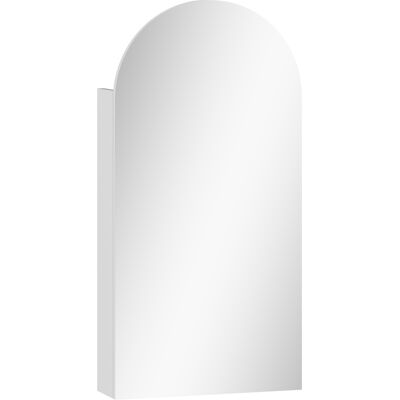 HOMCOM Arched Bathroom Mirror Cabinet with Adjustable Glass Shelves - White HOMCOM Arched Bathroom Mirror Cabinet with Adjustable Glass Shelves - White