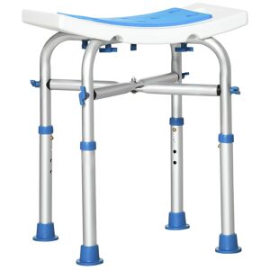 HOMCOM Adjustable Shower Chair, Padded Stool for Elderly & Disabled, Non-slip & Handle, Blue.