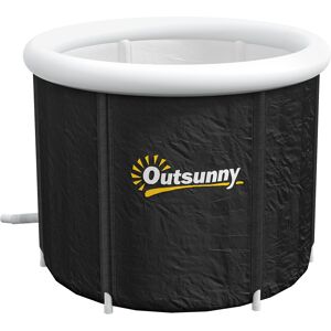 Outsunny Cold Plunge Tub, Portable Ice Bath Cold Water Therapy Tub with Thermo Lid, for Athletes Polar Recovery, Black