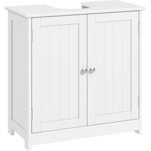 Kleankin Under-Sink Organiser: Space-Saving Storage with Adjustable Shelf, Handles & Drain Hole for Bathrooms, White Aosom UK Kleankin Under-Sink Organiser: Space-Saving Storage with Adjustable Shelf, Handles & Drain Hole for Bathrooms, White Aosom UK