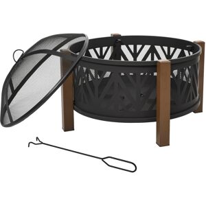 Outsunny 2-in-1 Outdoor Fire Pit Bowl with BBQ Grill Grate 30