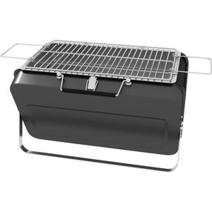 Outsunny Foldable Suitcase Design Mini Charcoal Barbecue Grill BBQ, Black