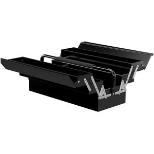 DURHAND Professional Metal Toolbox, 3 Tier, 5 Tray, Portable with Carry Handle, 56cmx20cmx34cm, Black