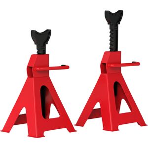 HOMCOM Axle Stands 1 Ton Car Jack Stands Pack of 2, 28-42.5 cm Height Adjustable Support Jack Stand, Heavy Duty Car Lift Tool for Vehicles, Caravans, Workshops, Garages, Red HOMCOM Axle Stands 1 Ton Car Jack Stands Pack of 2, 28-42.5 cm Height Adjustable Support Jack Stand, Heavy Duty Car Lift Tool for Vehicles, Caravans, Workshops, Garages, Red