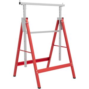 HOMCOM Set of 2 Adjustable Telescopic Builders Trestle, DIY Steel Work Bench Carpenter, Folding Saw Horse Tools Red HOMCOM Set of 2 Adjustable Telescopic Builders Trestle, DIY Steel Work Bench Carpenter, Folding Saw Horse Tools Red