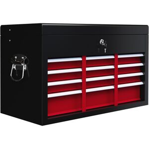 HOMCOM 6 Drawer Tool Chest, Lockable Metal Tool Box with Top Case, Ball Bearing Runners, Portable Toolbox, 600mm x 260mm x 340mm, Red Aosom UK HOMCOM 6 Drawer Tool Chest, Lockable Metal Tool Box with Top Case, Ball Bearing Runners, Portable Toolbox, 600mm x 260mm x 340mm, Red Aosom UK
