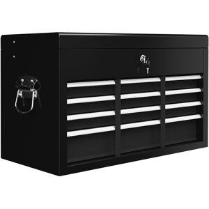 HOMCOM 6 Drawer Tool Chest, Lockable Metal Tool Box with Top Case, Ball Bearing Runners, Portable Toolbox, 600mm x 260mm x 340mm, Black Aosom UK HOMCOM 6 Drawer Tool Chest, Lockable Metal Tool Box with Top Case, Ball Bearing Runners, Portable Toolbox, 600mm x 260mm x 340mm, Black Aosom UK