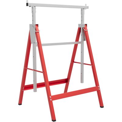 HOMCOM Set of 2 Adjustable Telescopic Builders Trestle, DIY Steel Work Bench Carpenter, Folding Saw Horse Tools Red HOMCOM Set of 2 Adjustable Telescopic Builders Trestle, DIY Steel Work Bench Carpenter, Folding Saw Horse Tools Red