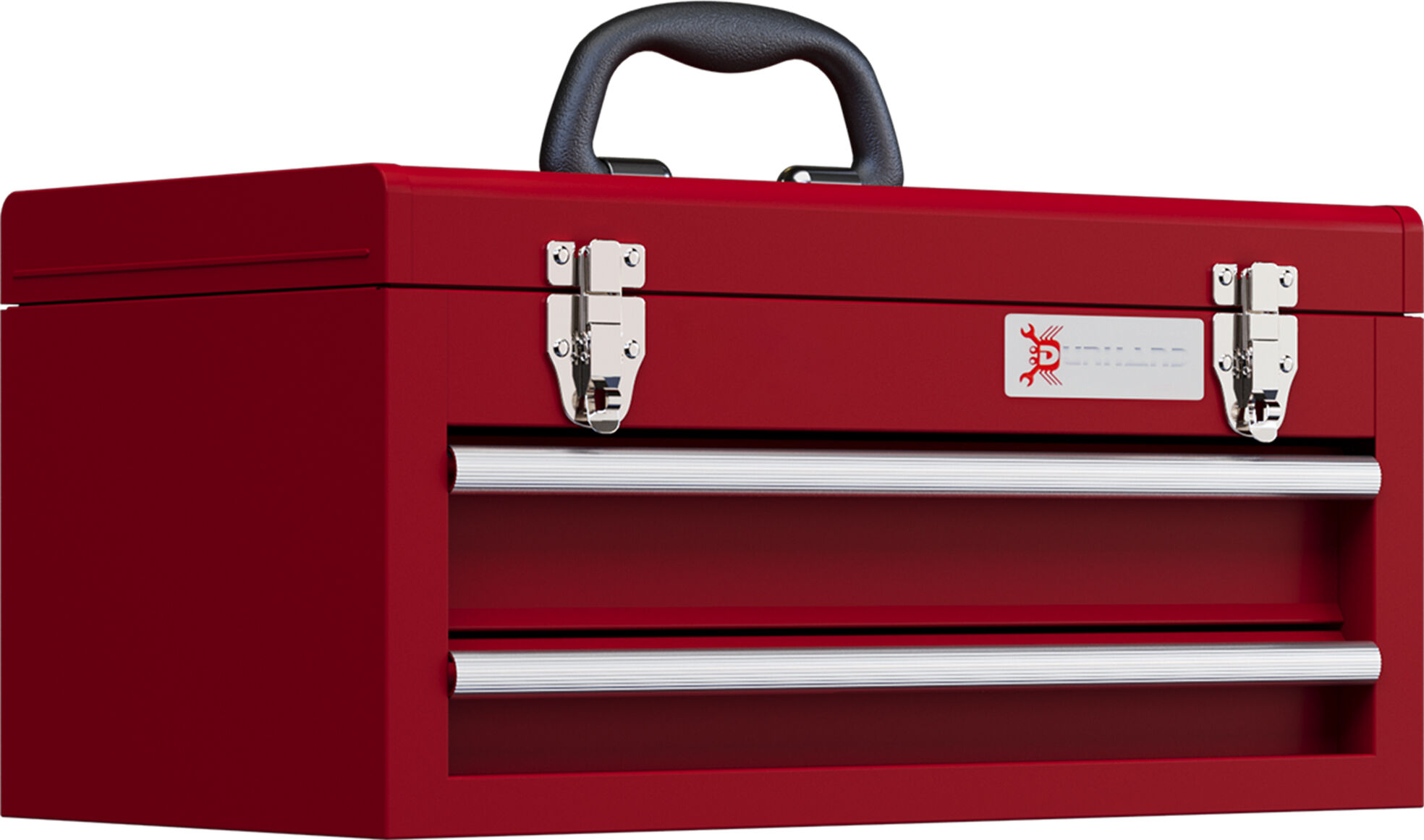 DURHAND Metal Tool Box with Lock, 2 Drawer Chest, Latches, Ball Bearing Runners, Portable, Red Aosom UK