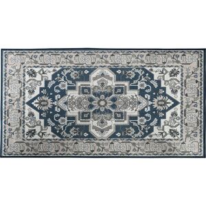 HOMCOM Persian Inspired Vintage Rug, Bohemian Style Large Area Carpet for Living Room, Bedroom, Soft Texture, 80x150 cm, Grey