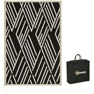 Outsunny Reversible Outdoor Rug with LED Lights, Plastic Straw, 182 x 274cm, Black and Coffee Aosom UK Outsunny Reversible Outdoor Rug with LED Lights, Plastic Straw, 182 x 274cm, Black and Coffee Aosom UK
