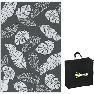 Outsunny Plastic Straw Reversible RV Outdoor Rug with Carry Bag, 182 x 274cm, Grey and White Aosom UK Outsunny Plastic Straw Reversible RV Outdoor Rug with Carry Bag, 182 x 274cm, Grey and White Aosom UK