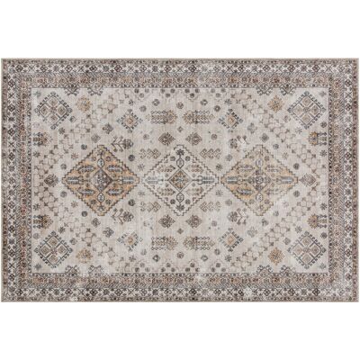 HOMCOM Vintage Area Rug, Non-Slip Washable Rug, Flannel Floor Carpet for Living Room, Bedroom, Dining Room, Home Office, 290 x 200 cm, Beige HOMCOM Vintage Area Rug, Non-Slip Washable Rug, Flannel Floor Carpet for Living Room, Bedroom, Dining Room, Home Office, 290 x 200 cm, Beige