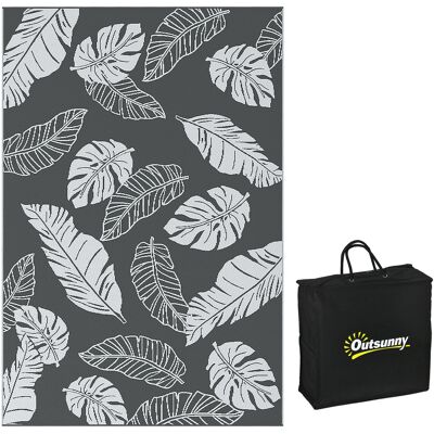 Outsunny Plastic Straw Reversible RV Outdoor Rug with Carry Bag, 182 x 274cm, Grey and White Aosom UK Outsunny Plastic Straw Reversible RV Outdoor Rug with Carry Bag, 182 x 274cm, Grey and White Aosom UK