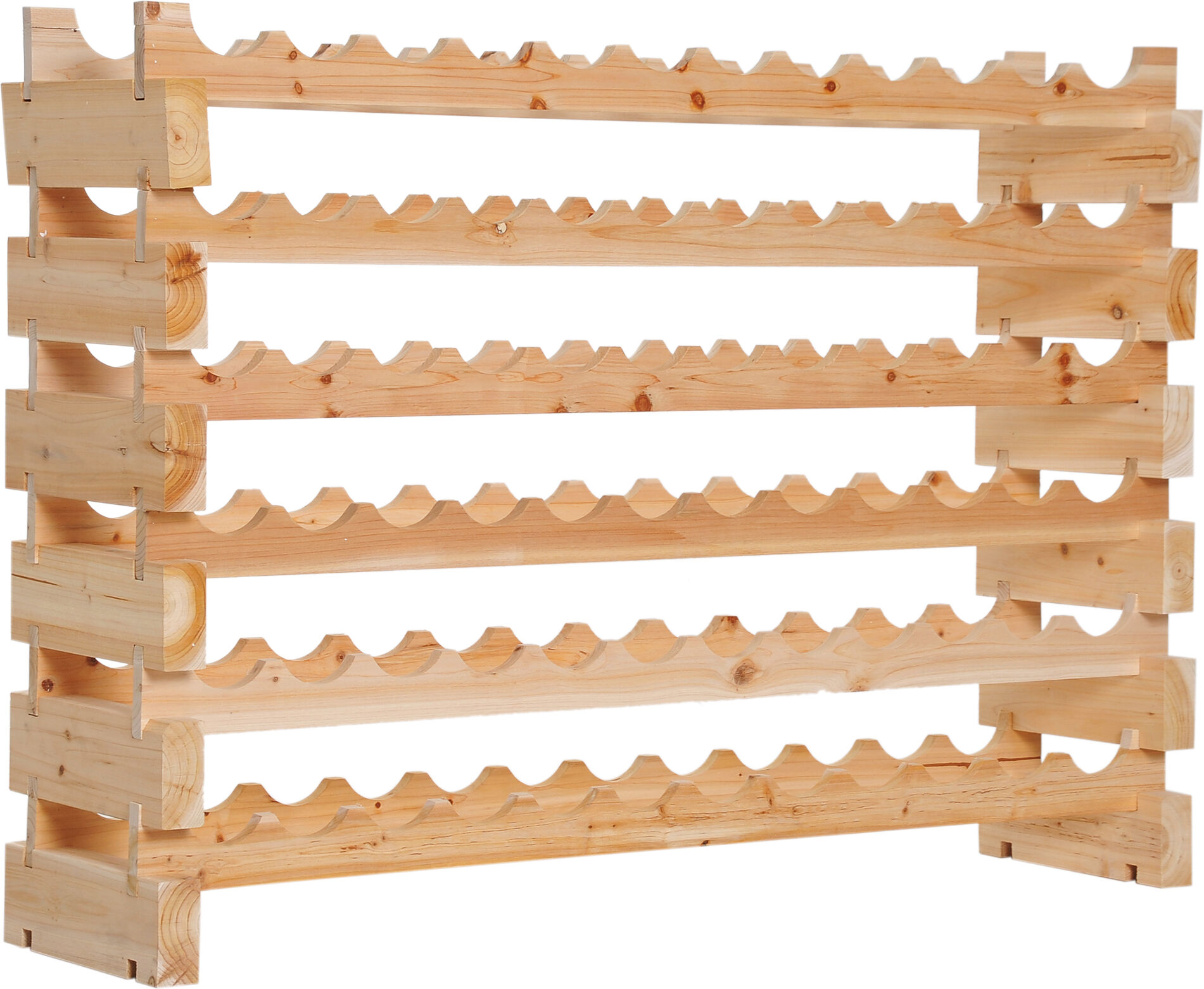 HOMCOM Wooden Wine Rack 6 Tier Shelf for 72 Bottles Shelving Storage Holder