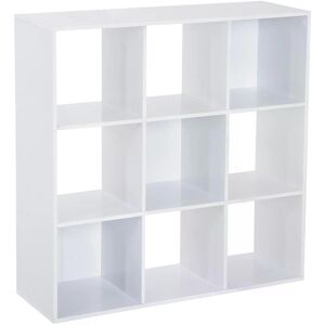 HOMCOM Wooden 9 Cube Storage Unit w/3 Tier Shelves Organiser Display Rack Living Room Bedroom Furniture - White