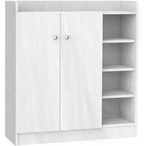 HOMCOM Large Shoe Storage Cabinet, Hallway Organiser with 2 Doors & 4 Adjustable Shelves, Sleek White