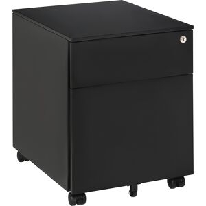 Vinsetto Steel Vertical File Cabinet, Lockable with Pencil Tray and Casters, for A4, Letters, Legal Files, 39 x 48 x 48.5cm