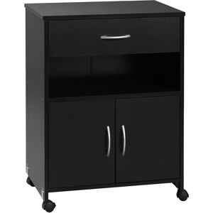 Vinsetto Efficient Mobile Printer Cabinet, Home Office Printer Table with Ample Storage, Open Shelf, Drawer, Black