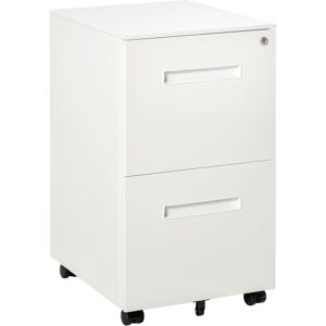 Vinsetto Mobile File Cabinet Vertical Home Office Organizer Filing Furniture with Adjustable Partition for A4 Letter Size, Lockable White