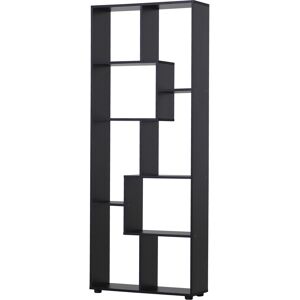 HOMCOM 8-Tier Freestanding Bookcase w/ Melamine Surface Anti-Tipping Foot Pads Home Display Storage Grid Stand Modern Style - Black