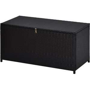 Outsunny Rattan Storage Box Outdoor Indoor Wicker Cabinet Chest Garden Furniture 118 x 54 x 59cm - Dark Brown