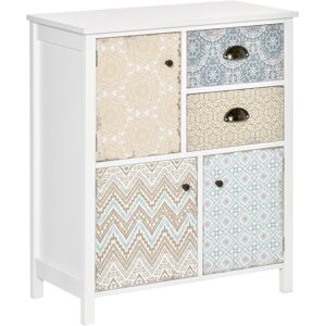 HOMCOM Shabby Chic Sideboard, Multi-Purpose Drawer Table, Storage Chest for Entryway or Living Room, Bedroom Furniture Organiser Unit