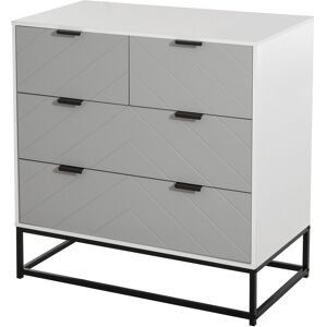 HOMCOM Freestanding Chest of Drawers with Metal Handles, Bedroom & Living Room Dresser, Storage Solution