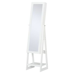 HOMCOM Jewellery Cabinet with LED Light, 2 Mirrors, Drawers, Hooks, Shelves, Make-Up Vanity Dresser, Adjustable, White.