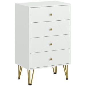 HOMCOM Modern Chest of Drawers, 4-Drawer Bedroom Dresser with Hairpin Legs, Stylish Storage Solution