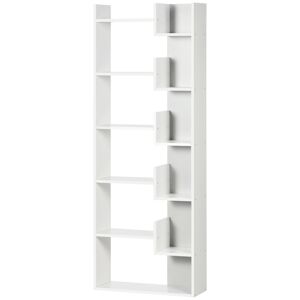HOMCOM Modern Book Shelf with 11 Open Shelves, 6-Tier Bookcase, Freestanding Shelving Unit for Home Office and Study, White