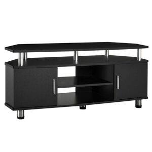 HOMCOM TV Unit Cabinet for TVs up to 55 Inch, Entertainment Center with 2 Storage Shelves and Cupboards, for Living Room, Black