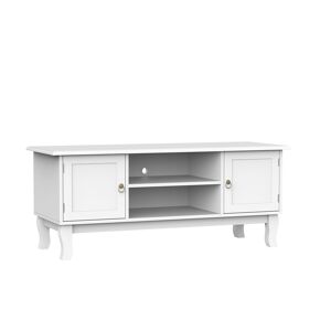 HOMCOM TV Stand Unit Corner Table, MDF-Ivory White