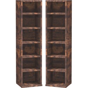 HOMCOM CD Media Display Shelf Unit Tower Rack with Adjustable Shelves, Set of 2